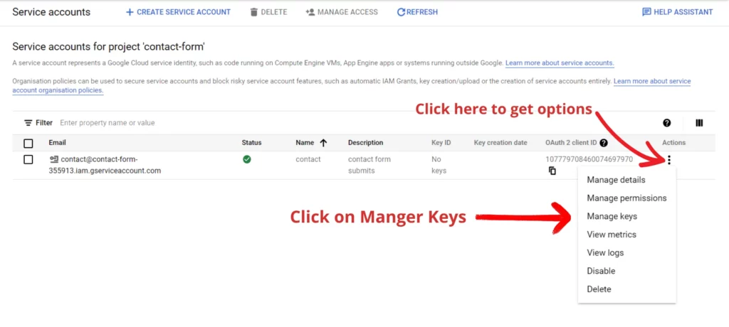 Manage Keys