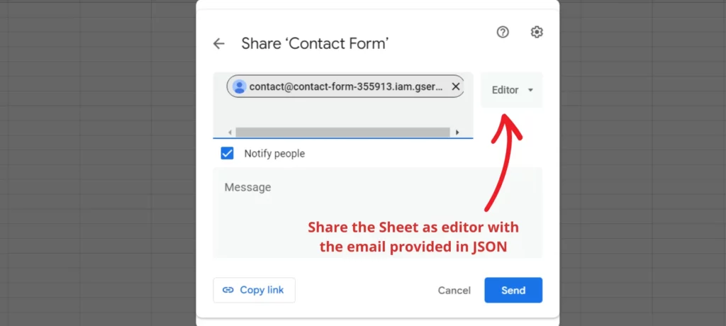 Share Google Spread Sheet