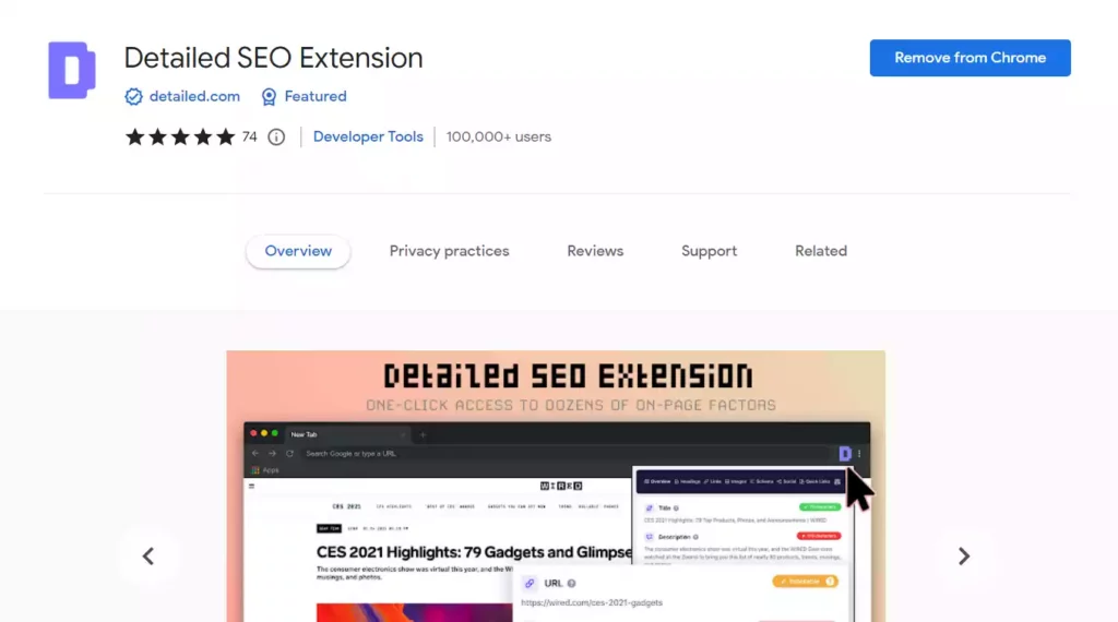 Detailed SEO Extension Chrome Extension