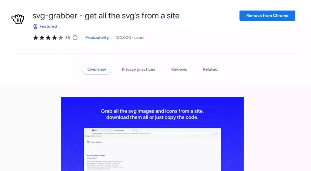 SVG Grabber Chrome Extension