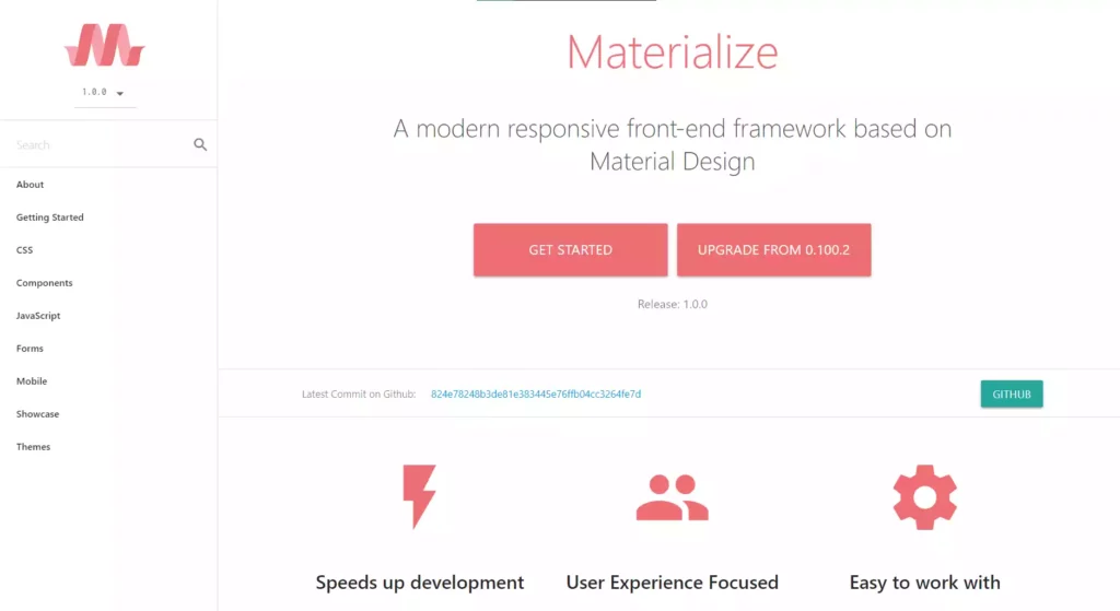 Materialize Home Page