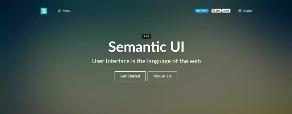 Top 5 CSS Libraries - Semantic UI Home Page