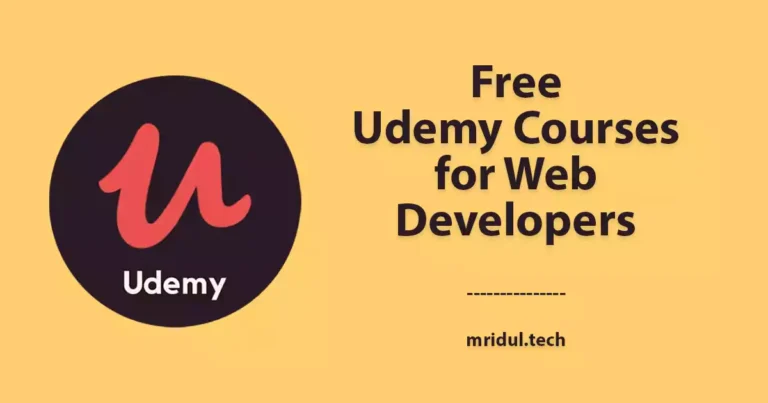 Free Udemy Courses for Web Developers